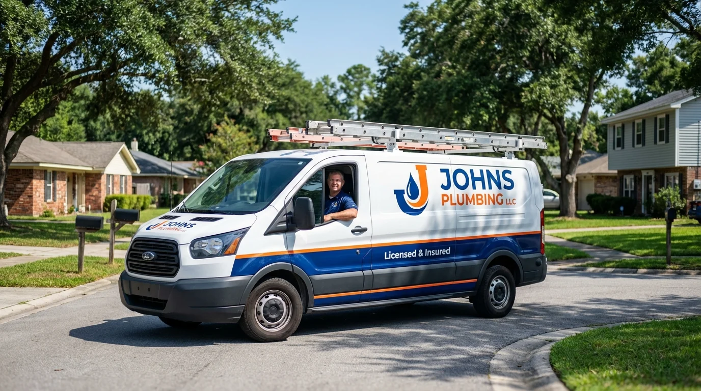 Johns Plumbing LLC service van in Seal Beach, CA