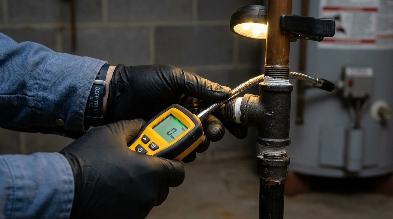 Gas leak detection with electronic sniffer by Johns Plumbing LLC in Seal Beach