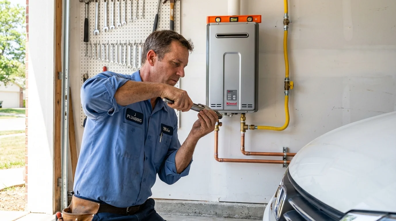 Tankless water heater installation by a Johns Plumbing LLC plumber in Seal Beach